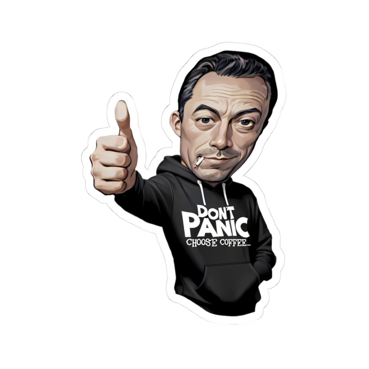 DON'T PANIC - Choose Coffee - Thumbs-Up Sticker