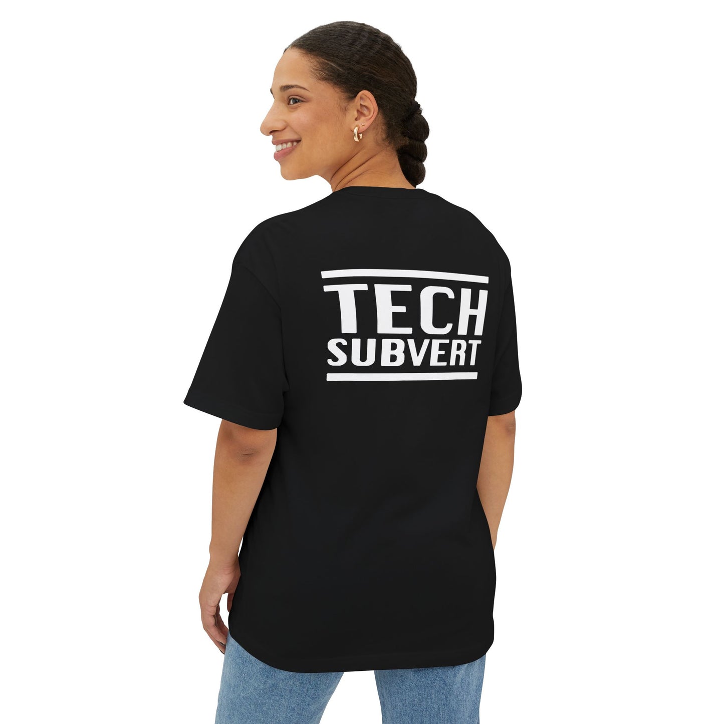 TECH SUBVERT - Nametag: Ne'er-do-well - Tech Support Parody - Oversized Boxy Tee