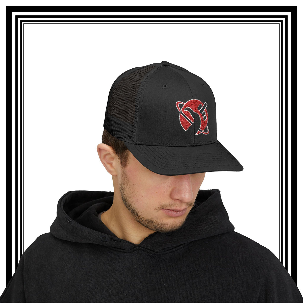Hitchhiker's Bird Red Cosmic Salute - Snapback Trucker Cap